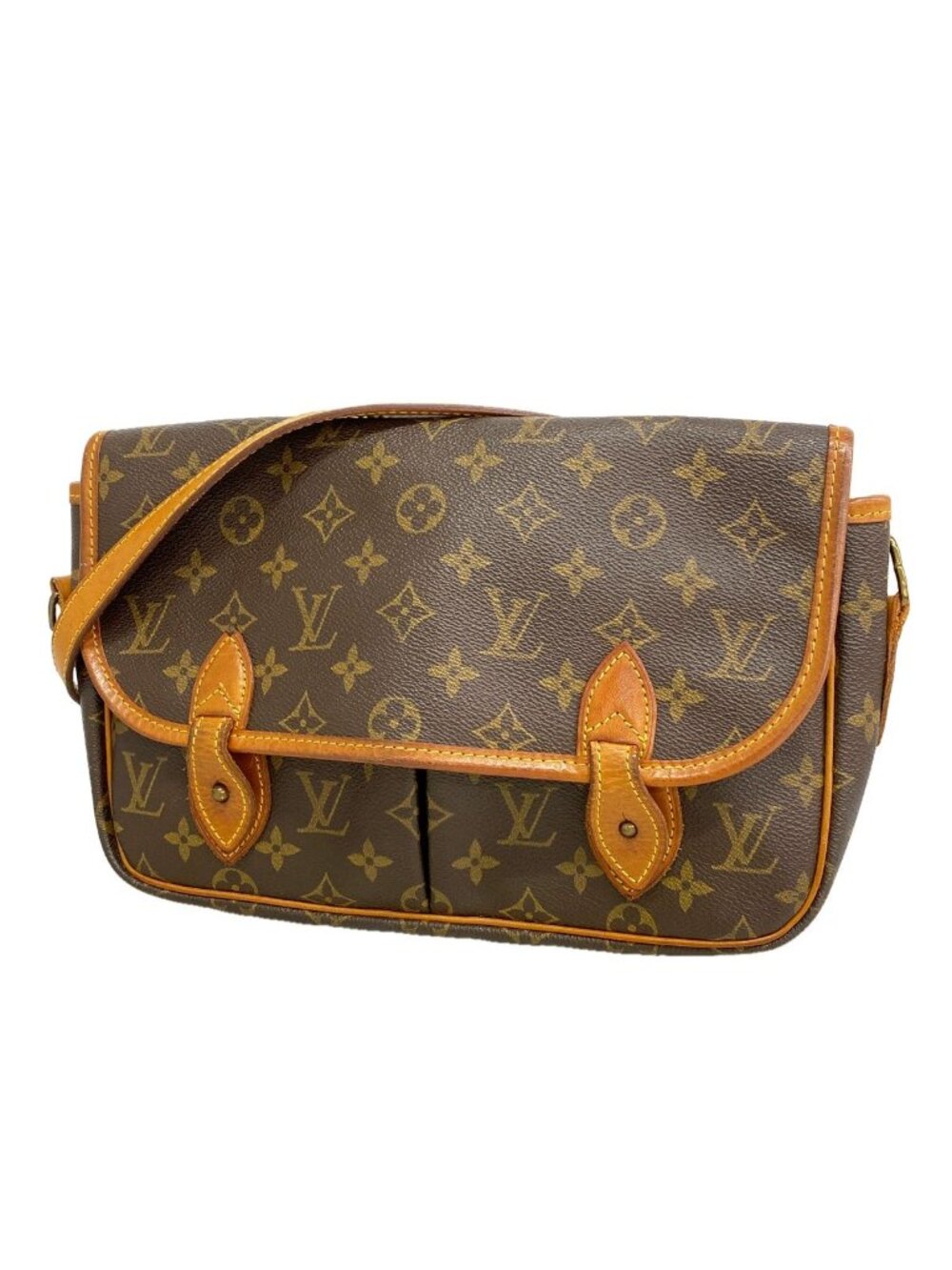 Louis Vuitton Shoulder Bag Monogram Gibeciere MM Brown